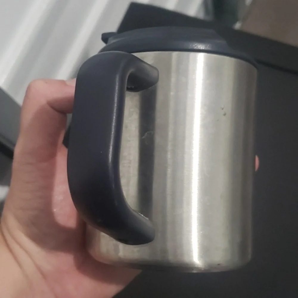 12 ounce‎ Stanley brand metal coffee cup with screw on lid